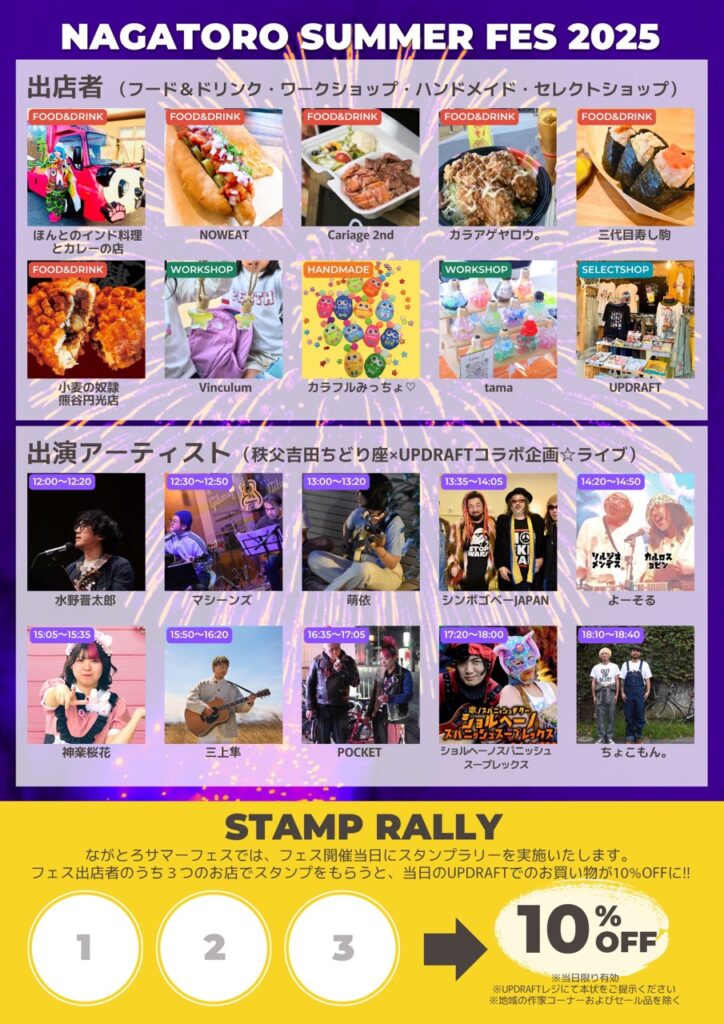 ながとろサマーフェス チラシ（スタンプラリー台紙）